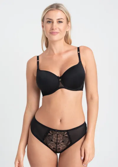 Samanta - Biustonosz Mona A460 czarny T-shirt bra Czarny 90D