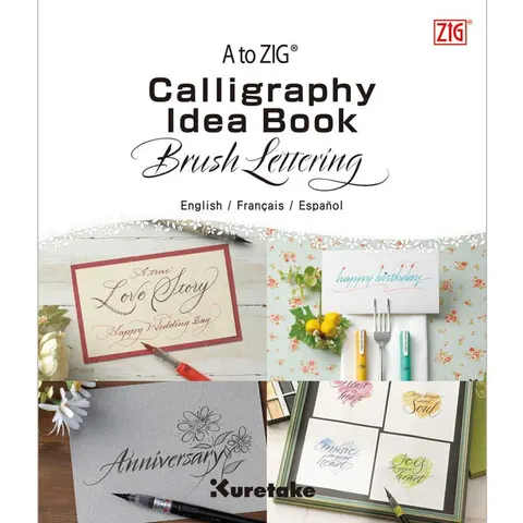 Książeczka do kaligrafii Kuretake A to Zig Brush Letering Fude