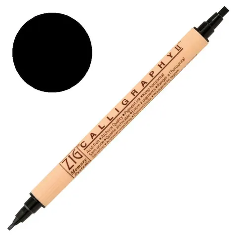 Pisak do kaligrafii Kuretake Zig Calligraphy II 2–3.5 mm 010 Pure black