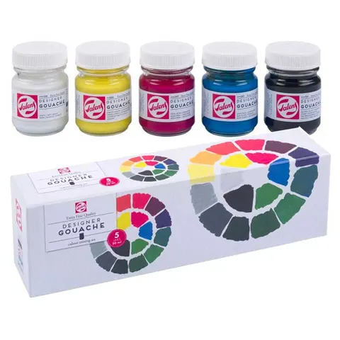 Farby Designer Gouache Royal Talens zestaw gwaszy 5 x 50 ml