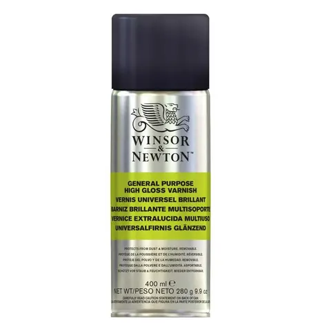 Werniks w sprayu lakier Winsor & Newton All Purpose High Gloss 400 ml - błyszczący
