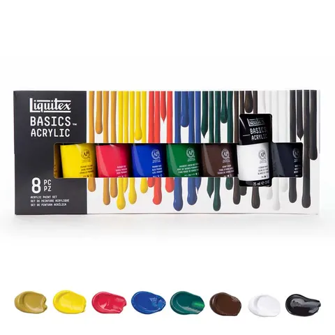 Farby akrylowe Liquitex Basics zestaw 8 x 75 ml