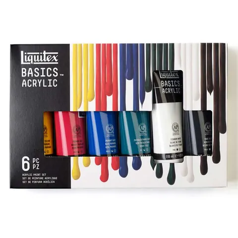 Farby akrylowe Liquitex Basics zestaw 6 x 118 ml