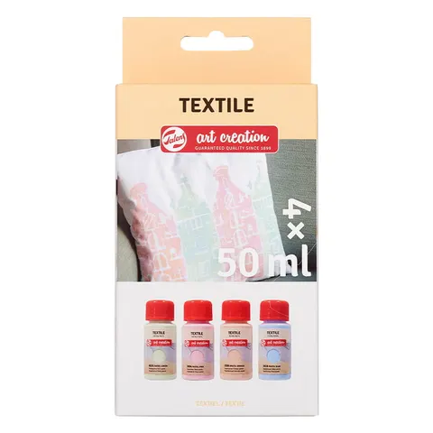 Farby do tkanin Talens Art Creation Textile Set 4x50 ml – zestaw Pastel