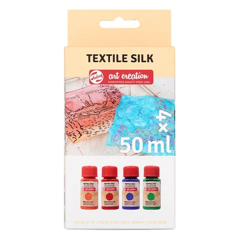 Farby do tkanin Textile Set Art Creation Talens, zestaw 4 kolorów x 50 ml - Basic