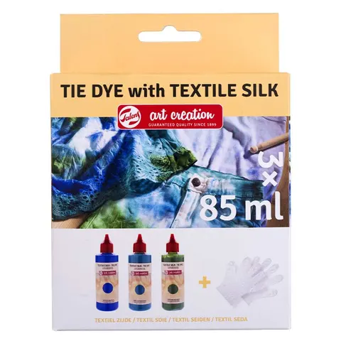 Farby do tkanin Textil Silk Art Creation Talens, zestaw Tie Die set 3 x 85 ml - Blue