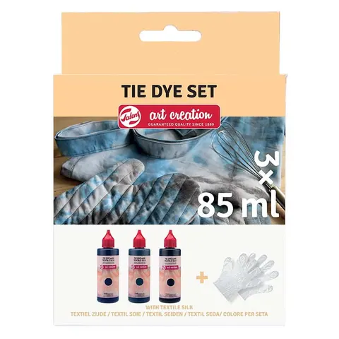 Farby do tkanin Textil Silk Art Creation Talens, zestaw Tie Die set 3 x 85 ml - Black