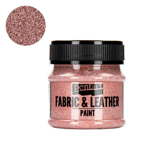 Farba do tkanin i skór Pentart Fabric & Leather 50 ml - Brokatowy brązowy