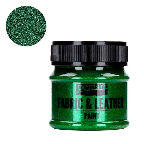 Farba do tkanin i skór Pentart Fabric & Leather 50 ml - Brokatowy zielony
