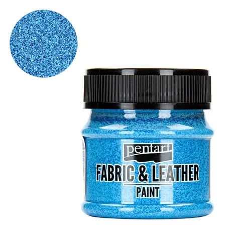 Farba do tkanin i skór Pentart Fabric & Leather 50 ml - Brokatowy niebieski