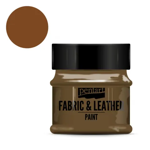 Farba do tkanin i skór 50ml ciemno brązowa, Pentart