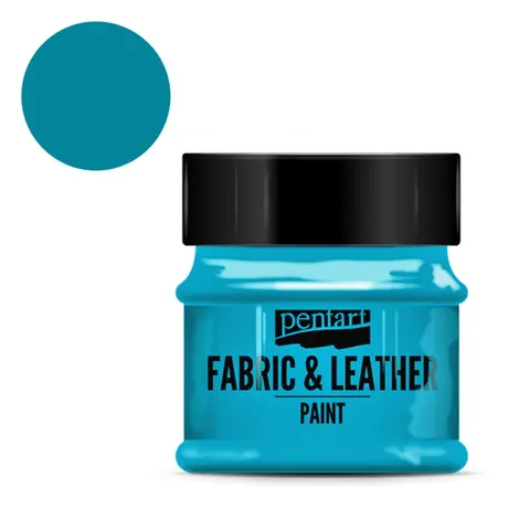Farba do tkanin i skór Pentart Fabric & Leather 50 ml - Turkus niebieski