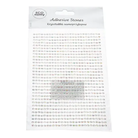 Naklejki kryształki samoprzylepne GRKR-048 dpCraft 3 mm - 806 szt. - opalizujące