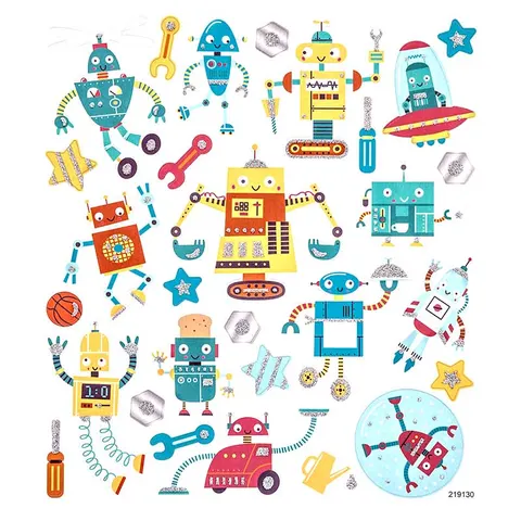 Naklejki z brokatem dpCraft 28 szt. - roboty