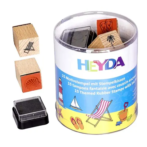 Stemple Heyda zestaw 15 szt. + tusz - Wakacje