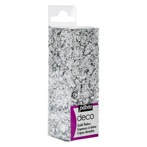 Folia do złoceń w płatkach Pebeo Deco Gold Flakes - Silver