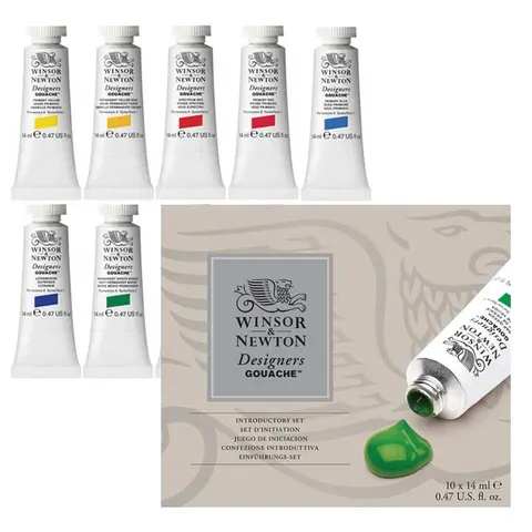 Farby Gouache Winsor & Newton Designers Introductory zestaw 10 x 14 ml