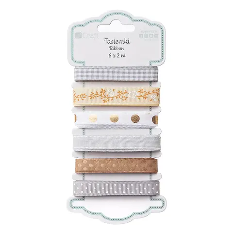 Wstążki dpCraft tasiemki 6 x 2 m - 063 Neutrals