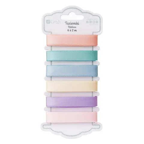 Wstążki dpCraft tasiemki 6 x 2 m - 062 Pastels