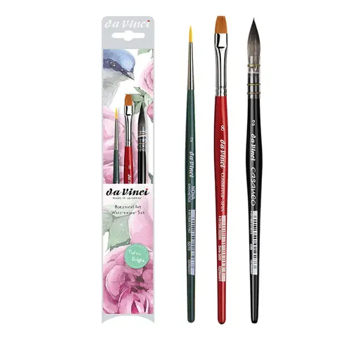 Pędzle syntetyczne da Vinci zestaw 4216 Botanical Art Watercolour Set - 3 szt.