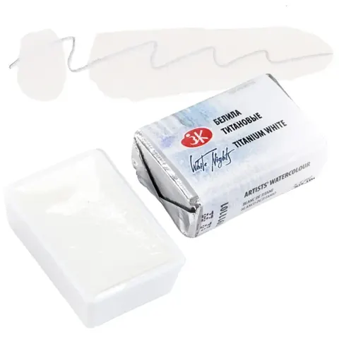 Farba akwarelowa Białe Noce kostka - 101 Titanium White