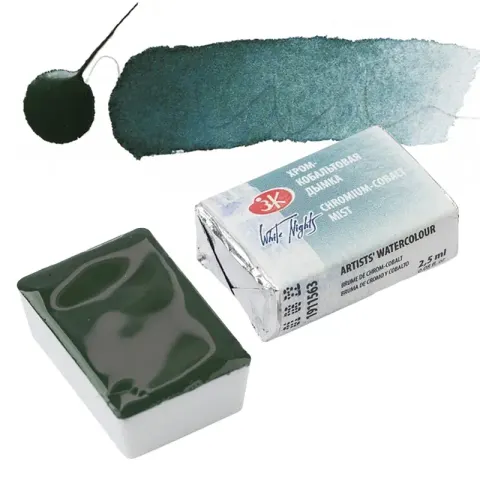 Farba akwarelowa Białe Noce kostka - 563 Chromium Cobalt Mist