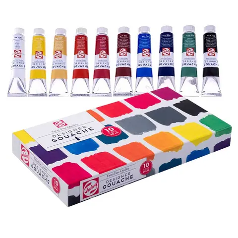 Farby Designer Gouache Royal Talens zestaw gwaszy 10 x 20 ml