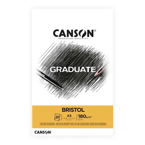 Blok Canson Graduate Bristol - A5, 180 g, 20 ark.