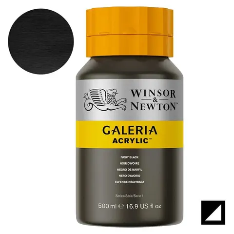 Farba akrylowa Galeria Winsor & Newton 500 ml - 331 Ivory black