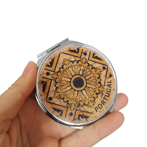Lusterko Portugal pokryte korkiem - okrągłe - małe 7.5cm - różne wzory