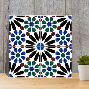 Portugalski kafelek azulejo Abstract 9 podbity korkiem arabska mozaika duży 15cm
