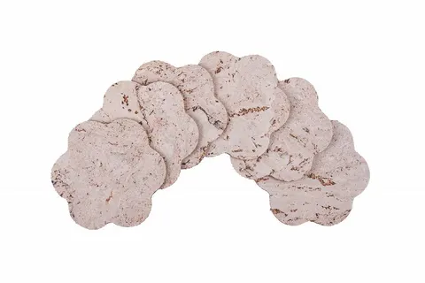 Zestaw 6 podkładek korkowych pod kubek Light - kwiat - 10 cm