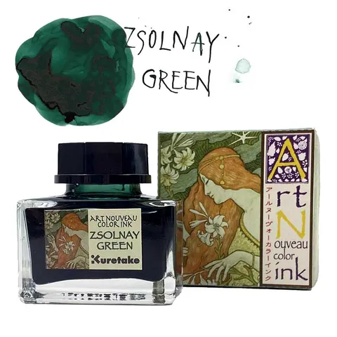 Atrament Kuretake Ink-Café Art Nouveau 21 ml - 540 Zsolnay Green