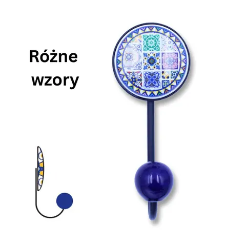 Wieszak ścienny ceramiczny z kólką Azulejo kolorowy