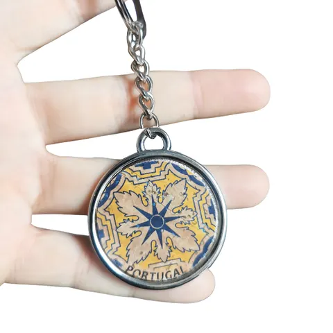Breloczek z zawieszką Azulejo pokryty korkiem