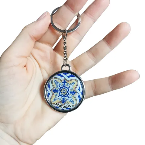 Portugalski brelok Azulejo niebieski kafelek