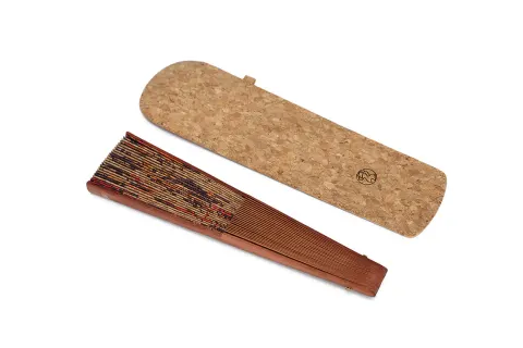 Duże korkowe etui na wachlarz - miękkie, ochronne