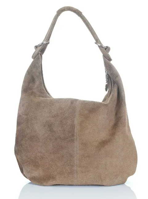 Zamszowa torebka worek ZD4 Taupe