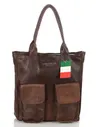 VERA PELLE Torebka skórzana shopper bag włoska