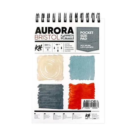 Blok do markerów Aurora Bristol Smooth - 11 x 16 cm, 300 g, 20 ark., spirala