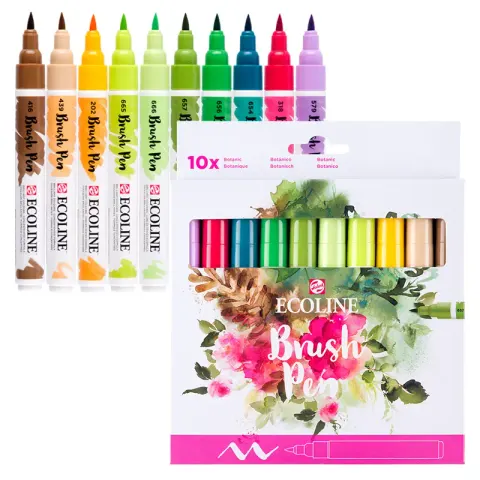 Markery Ecoline Brush Pen zestaw 10 szt. Botanic