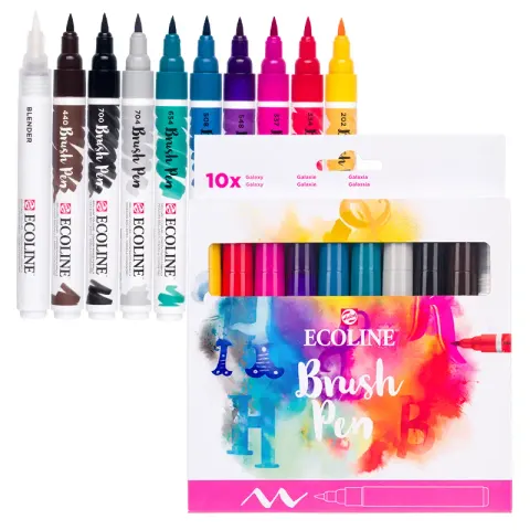 Markery Ecoline Brush Pen zestaw 10 szt. Galaxy