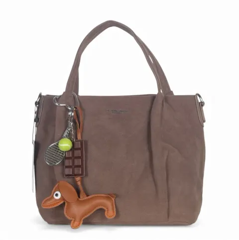 elegancki mini shopper z zamszu ekologicznego