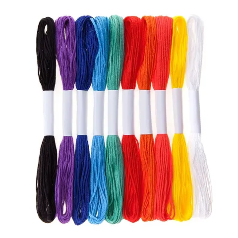 Muliny do haftu dpCraft, zestaw 8 m, 10 szt. - Brights