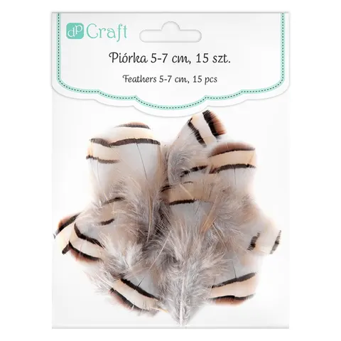 Piórka naturalne bażanta dpCraft 15 szt., 5 - 7 cm