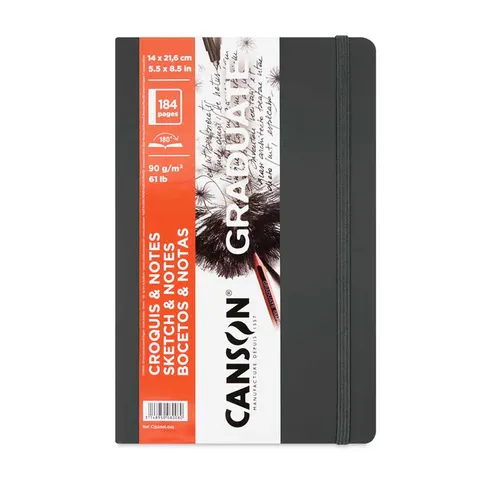 Szkicownik Graduate Sketch & Notes Canson 14 x 21.6 cm, 90 g, 184 strony, ciemnoszary