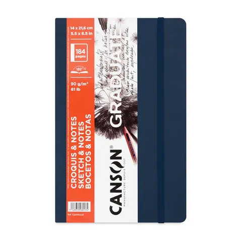 Szkicownik Graduate Sketch & Notes Canson 14 x 21.6 cm, 90 g, 184 strony, granatowy