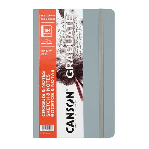 Szkicownik Graduate Sketch & Notes Canson 14 x 21.6 cm, 90 g, 184 strony, jasnoszary