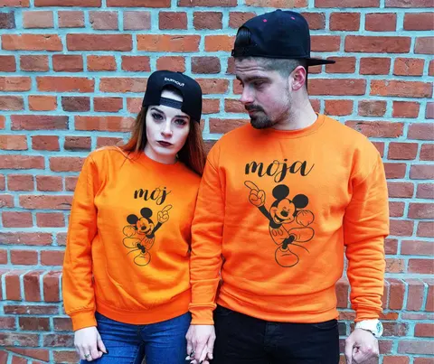 Bluzy dla Par Mój Moja Myszka bluzy Bluza dla par z kapturem
