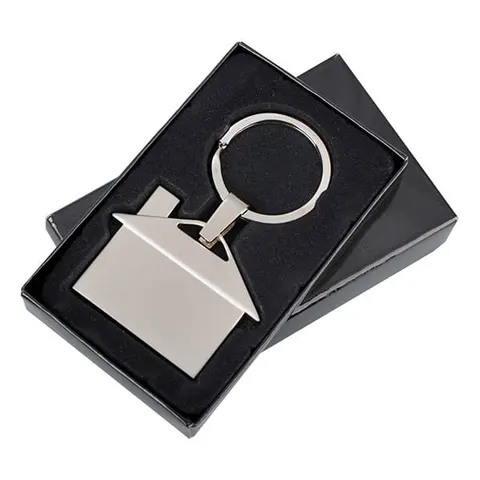 Brelok metalowy domek z grawerem - 100 szt.
